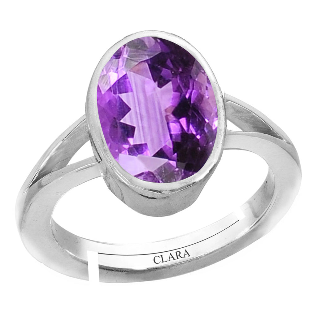 Certified Amethyst Katela 3.9cts or 4.25ratti 92.5 Sterling Silver Adjustable Ring