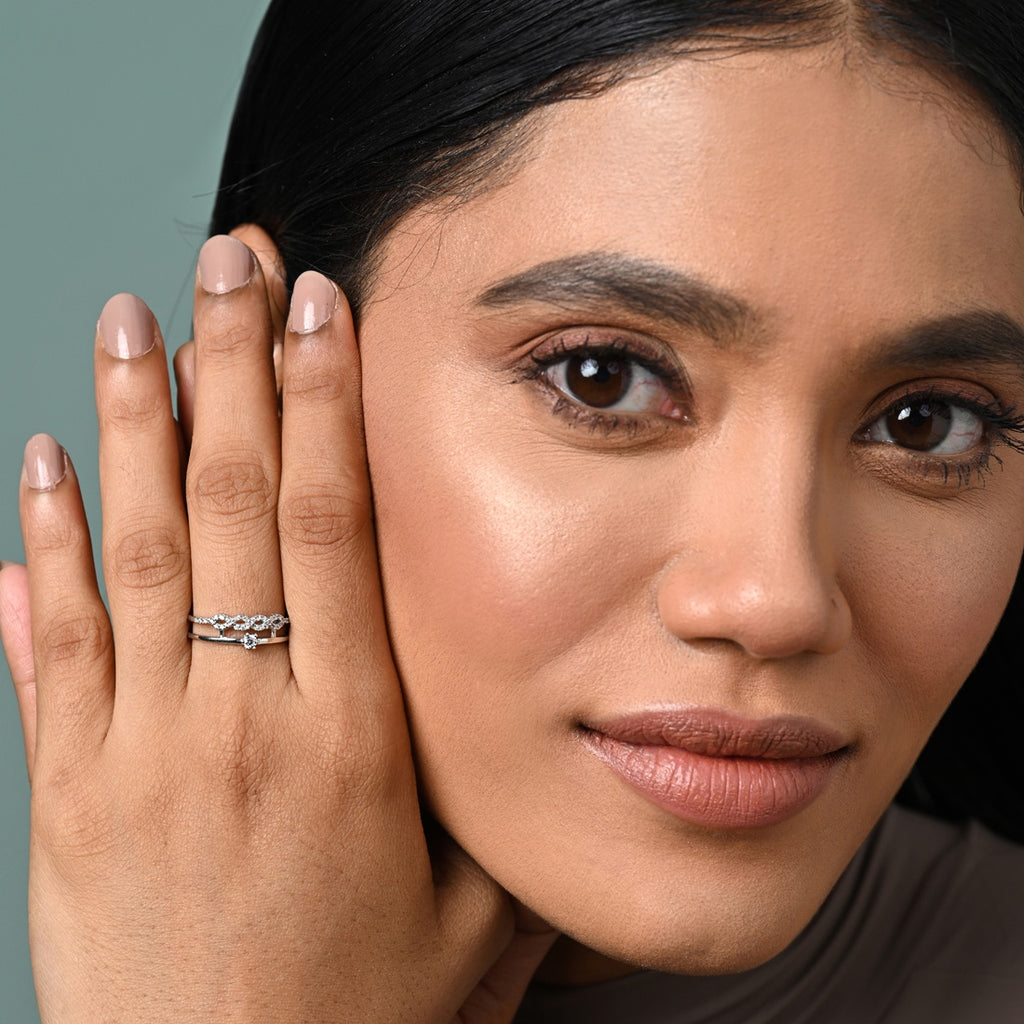 Silver Melba Double Banded Infinity Ring