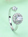 CLARA Pure 925 Sterling Silver Solitaire Finger Ring with Adjustable Band 
