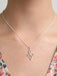 CLARA 925 Sterling Silver Petal Pendant Chain Necklace 