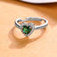 Silver Grethe Green Heart Solitaire Ring