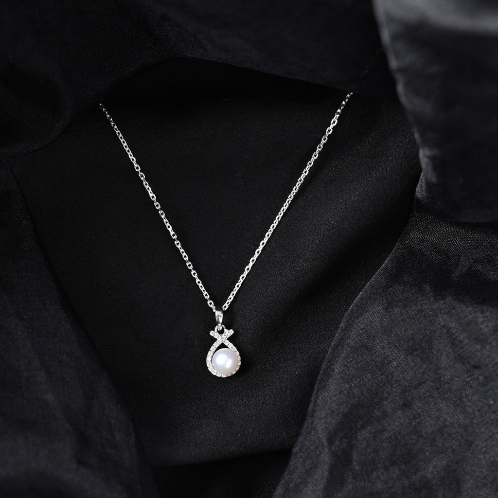 Silver Asal Freshwater Pearl Pendant Chain