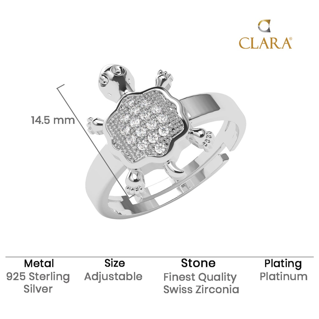 Silver Good Luck Tortoise Turtle Ring