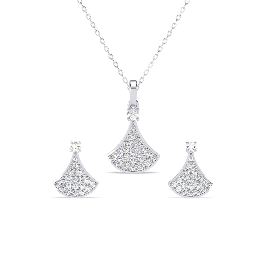 Silver Ginkgo Leaf Jewellery Set  