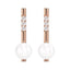 CLARA 925 Sterling Silver Pearl Rose Earrings | Rose Gold Rhodium Plated, Swiss Zirconia , Screw Back | Gift for Women & Girls