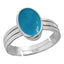 Certified Turquoise Firoza 5.5cts or 6.25ratti 92.5 Sterling Silver Adjustable Ring