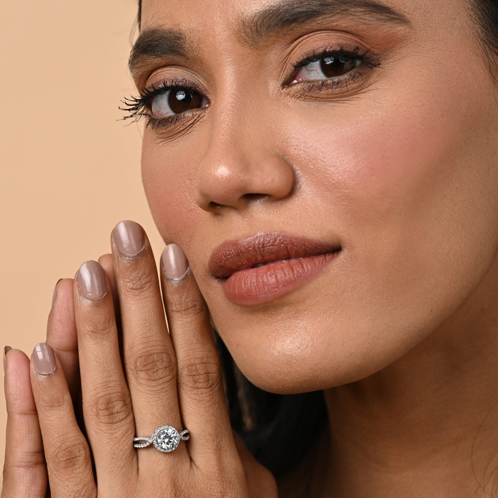 Silver Emery Designer Solitaire Ring