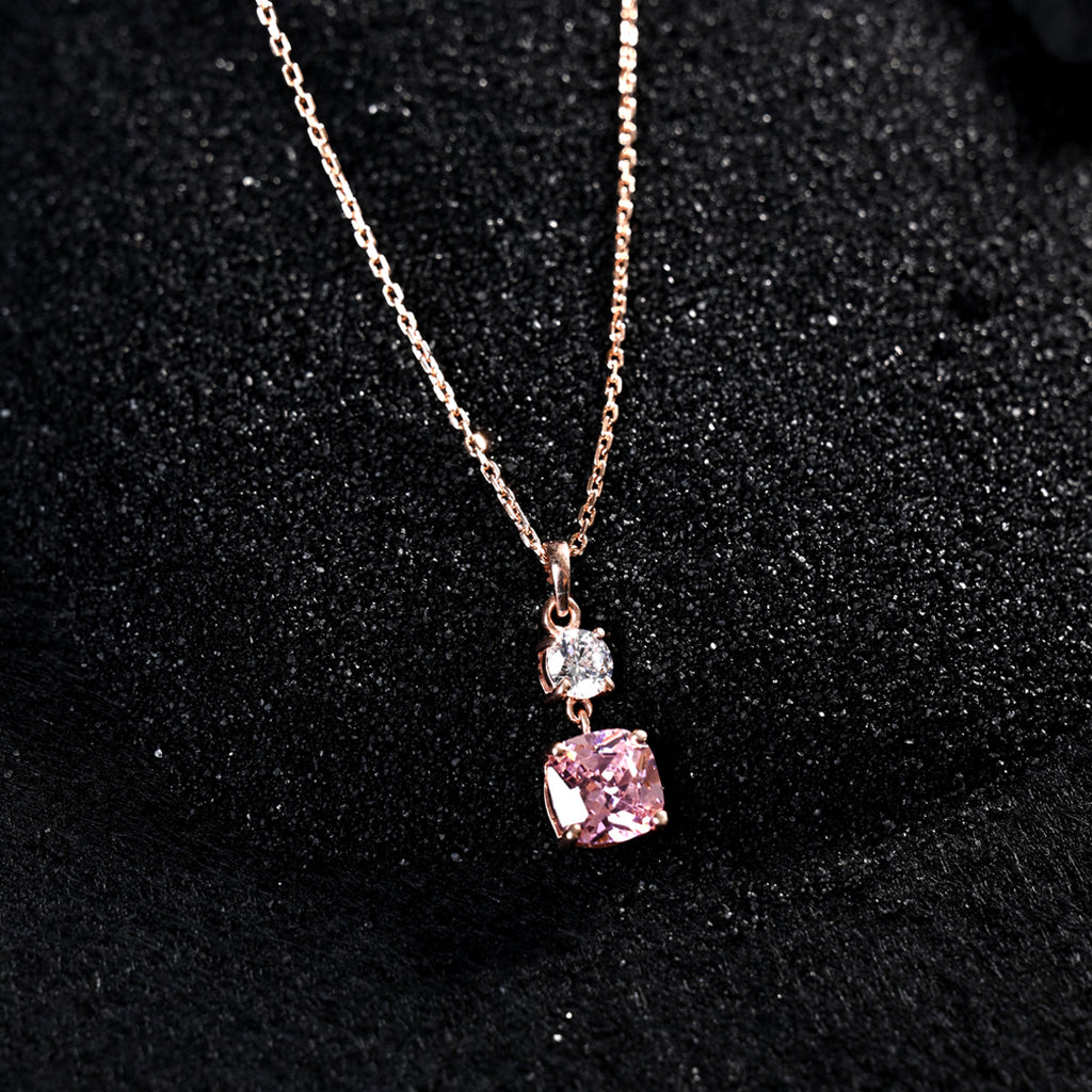 CLARA 925 Sterling Silver Rosa Pendant Chain Necklace 