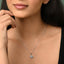 Silver Halo Round Solitaire Pendant Chain