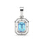 Silver Blue Solitaire Men Pendant Necklace with Chain or without Chain