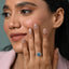 Silver Carol Blue Topaz Solitaire Ring