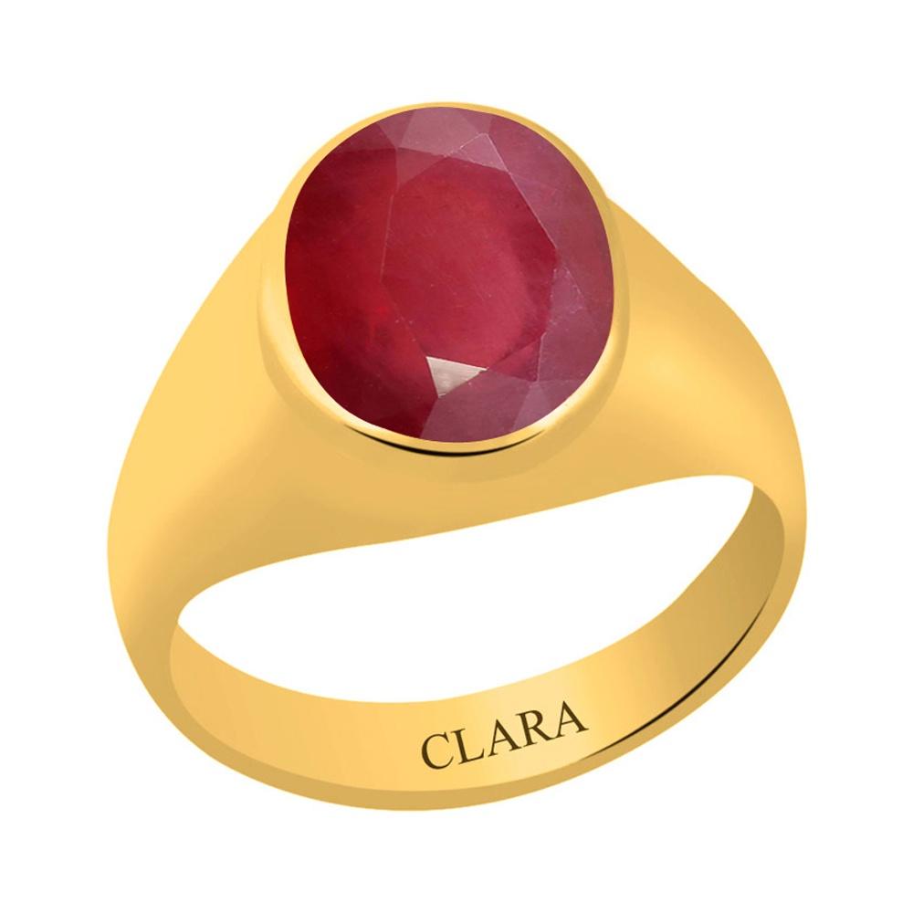 Certified Ruby Premium Manik Bold Panchdhatu Ring 6.5cts or 7.25ratti