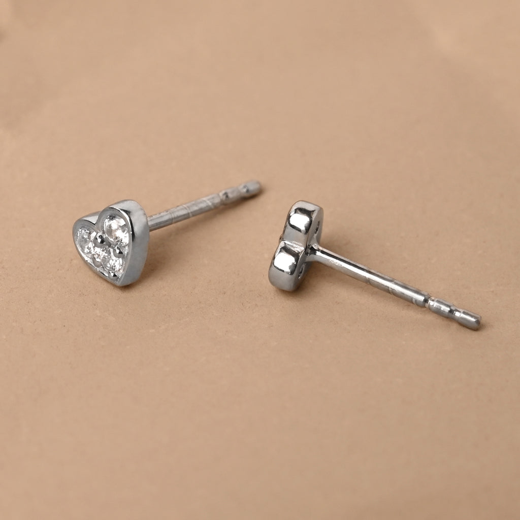 CLARA 925 Sterling Silver Heart Studs Earrings Gift for Kids Girls
