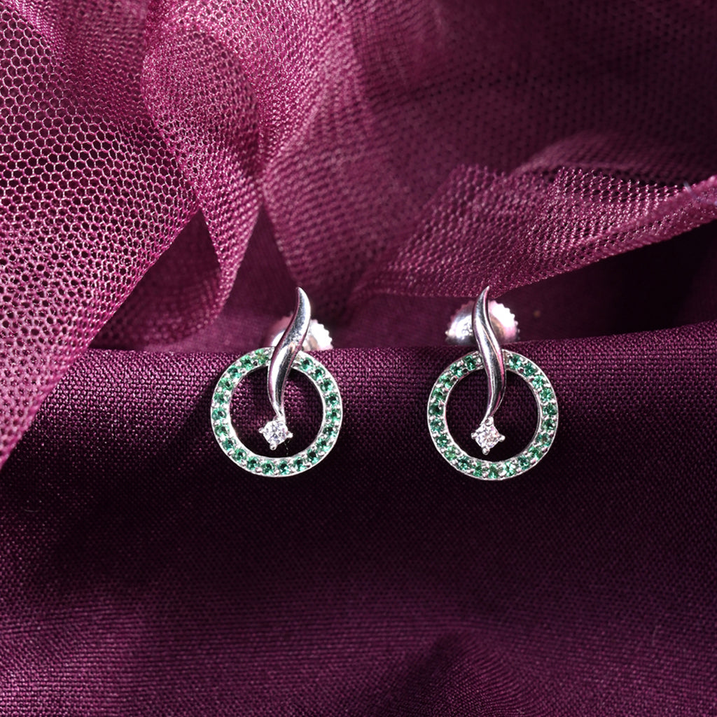 CLARA 925 Sterling Silver Verde Earrings 