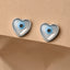 CLARA 925 Sterling Silver Heart Evil Eye Studs Earrings Gift for Kids Girls