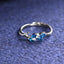 Silver Tonje Curved Blue Leaf Ring