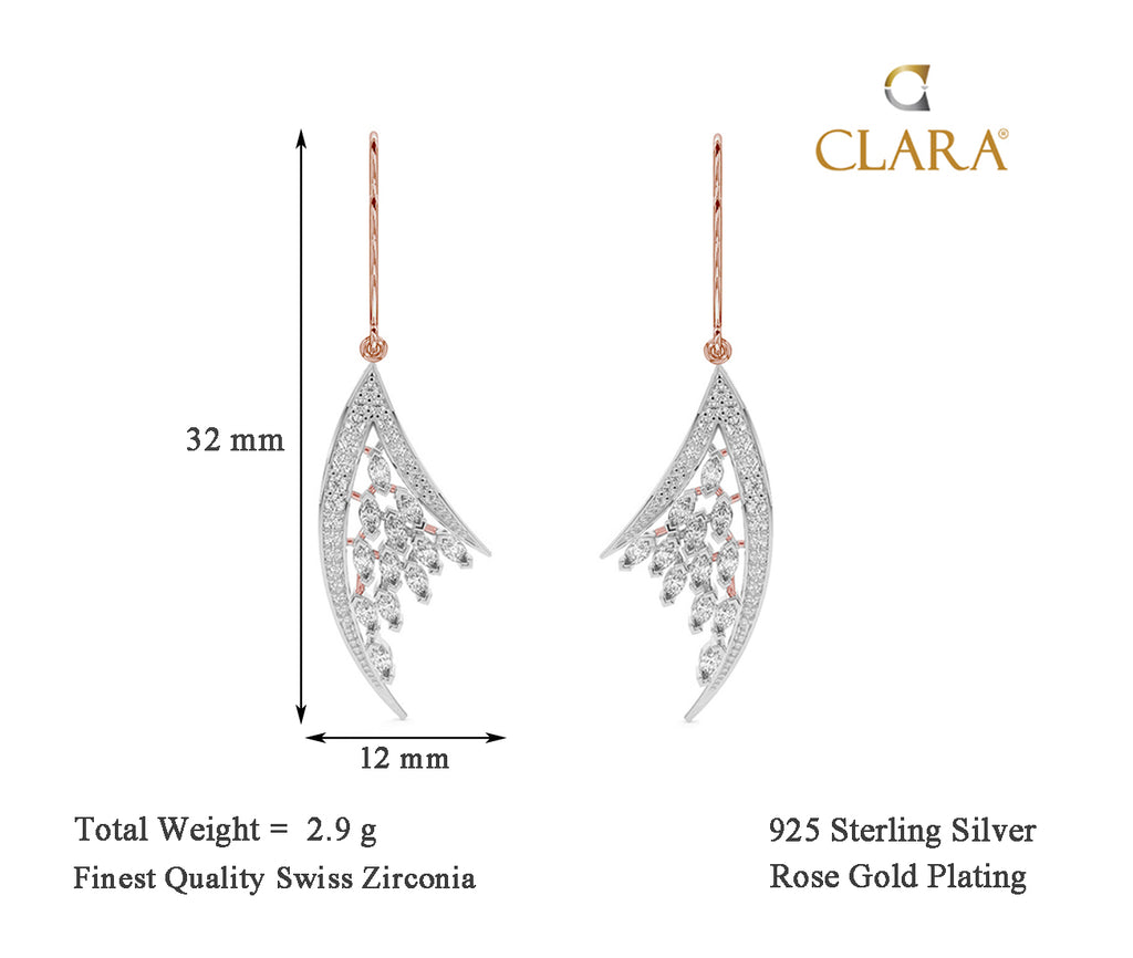 CLARA 925 Sterling Silver Lily Dangler Earrings 