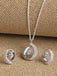 CLARA 925 Sterling Silver Rosa Pendant Earring Chain Jewellery Set 