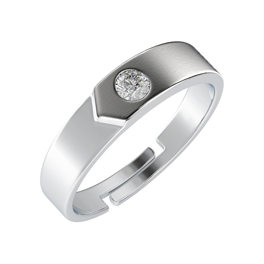 CLARA Pure 925 Sterling Silver Belt Adjustable Ring Gift for Men and Boys | Partial Matte Finish