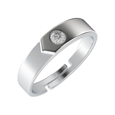 CLARA Pure 925 Sterling Silver Belt Adjustable Ring Gift for Men and Boys | Partial Matte Finish