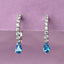 CLARA 925 Sterling Silver Sky Blue Hoop Bali Earrings 