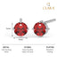 CLARA 925 Sterling Silver Blood Red Studs Earrings Gift for Kids Girls 