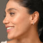 CLARA 925 Sterling Silver 3 stones Hoop and Huggies Bali Earrings 