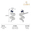 CLARA 925 Sterling Silver Snake small Studs Earrings  