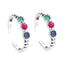 Silver colorful Toe Rings Pair