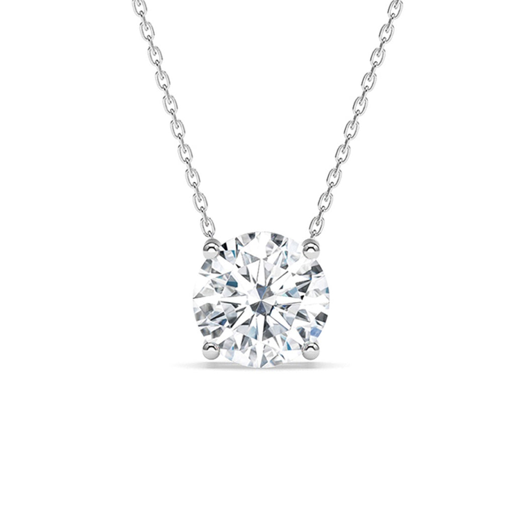 Silver Gia Classic Solitaire Pendant Chain 