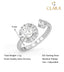 CLARA Pure 925 Sterling Silver Solitaire Finger Ring with Adjustable Band 