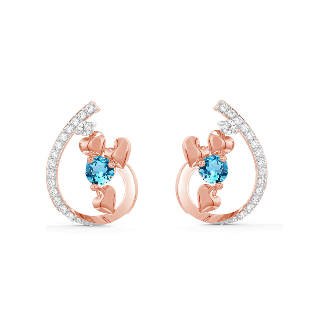 CLARA 925 Sterling Silver Heart Earrings with Screw Back 