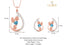 CLARA 925 Sterling Silver Heart Pendant Earring Chain Jewellery Set 