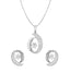 CLARA 925 Sterling Silver Rosa Pendant Earring Chain Jewellery Set 