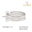 CLARA Real 925 Sterling Silver Hexagon Band Ring 