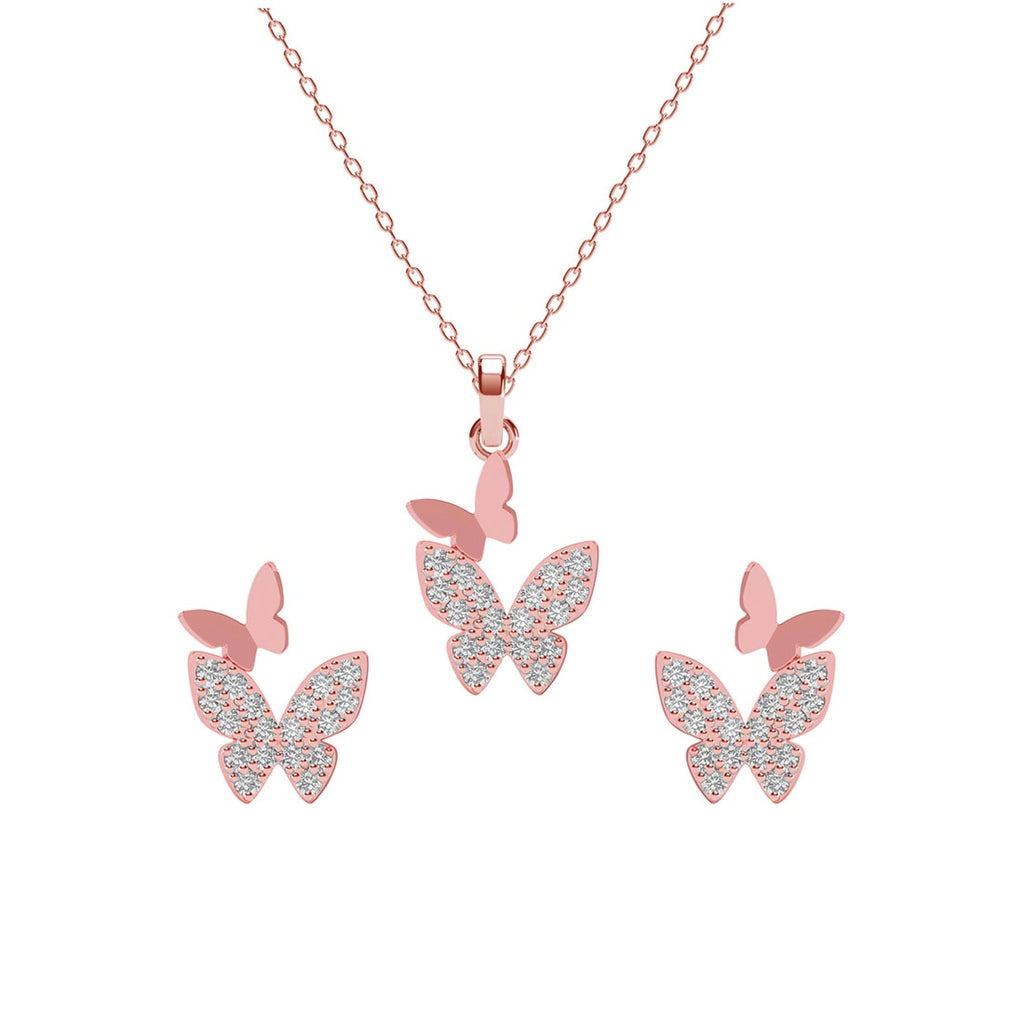Silver Fairy Butterfly Jewellery Set 