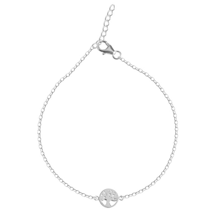 CLARA 925 Sterling Silver Tree of Life Anklet Payal ( Single ) Adjustable Chain Gift for Women and Girls