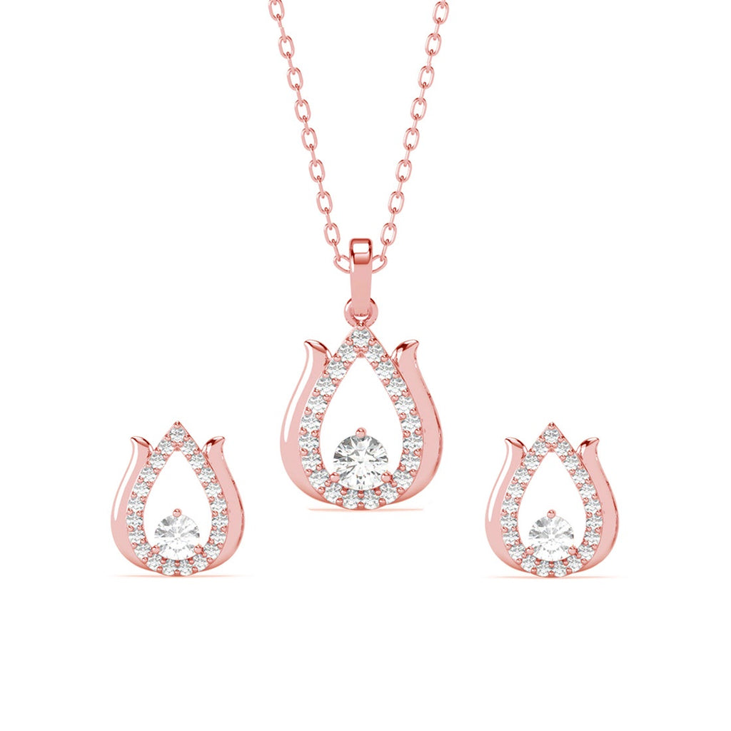 Silver Lotus Jewellery Set 
