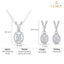 Silver Halo Oval Solitaire Jewellery Set