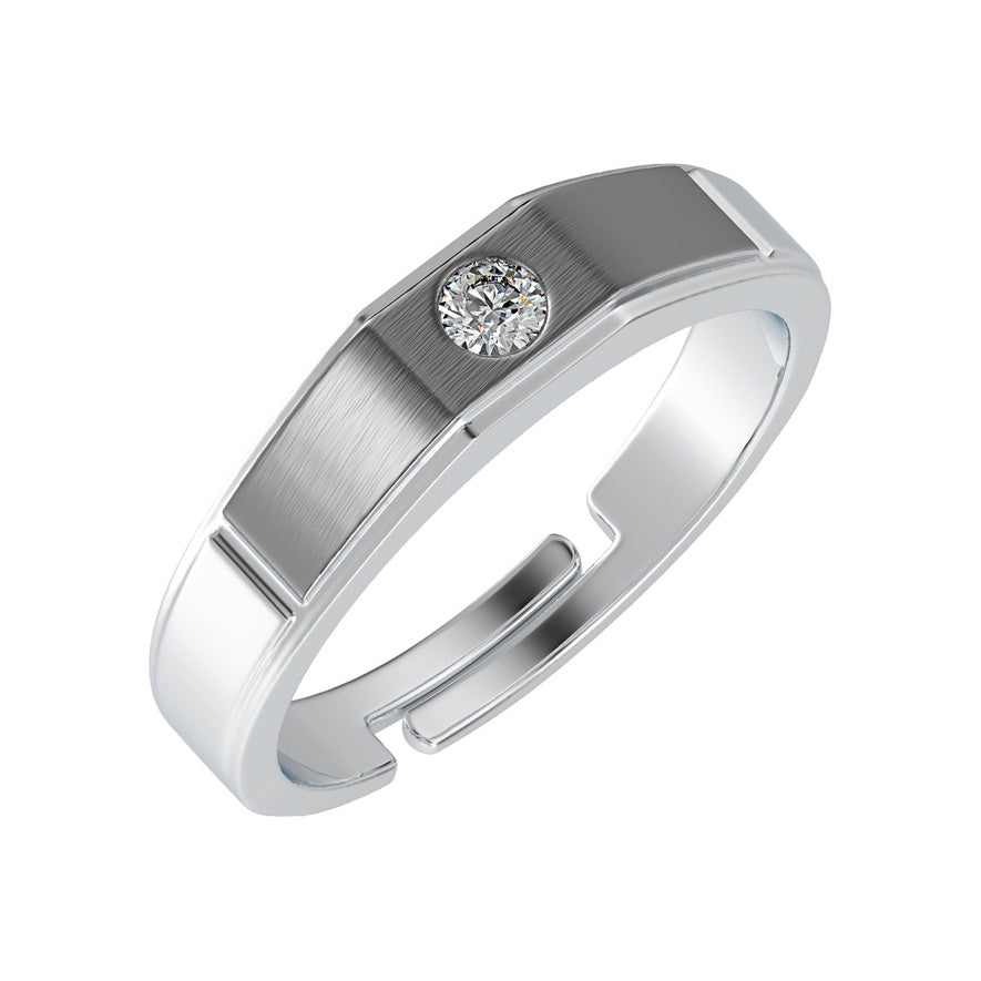 CLARA Pure 925 Sterling Silver Rocco Adjustable Ring Gift for Women and Girls | Partial Matte Finish
