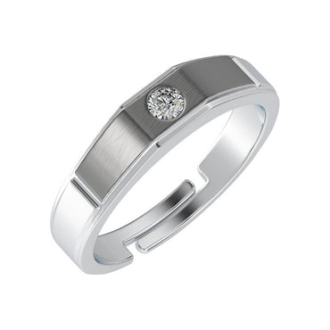 CLARA Pure 925 Sterling Silver Rocco Adjustable Ring Gift for Men and Boys | Partial Matte Finish