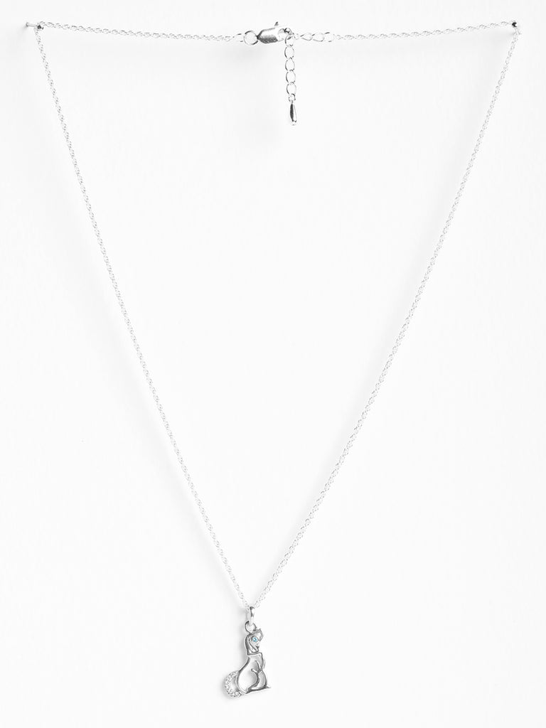 CLARA 925 Sterling Silver Dog Pendant Chain Necklace 