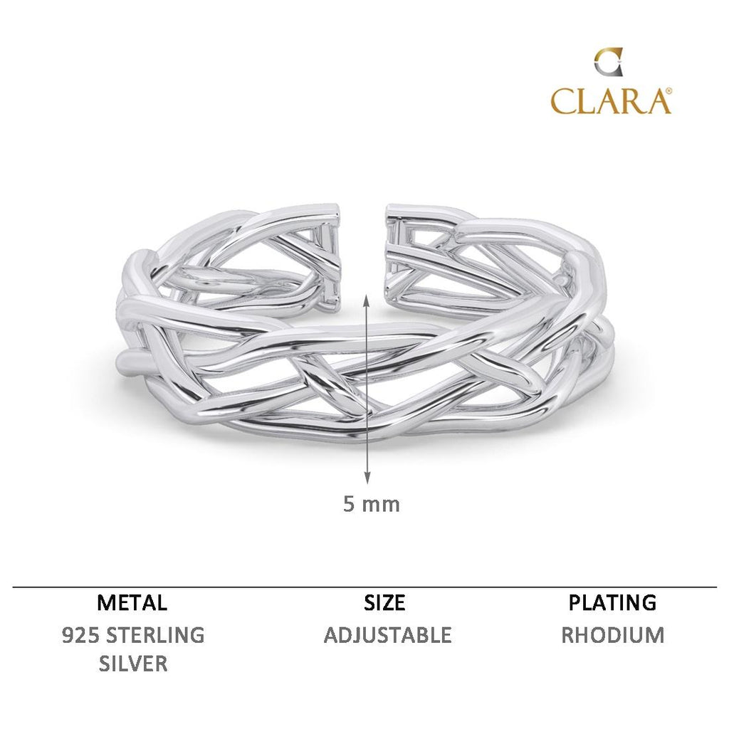 CLARA Pure 925 Sterling Silver Bold Finger Ring 