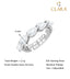 CLARA Pure 925 Sterling Silver Pear Eternity Finger Ring with Adjustable Band 