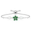 CLARA 925 Pure Silver Green Flower Hand Bracelet