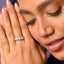 CLARA Pure 925 Sterling Silver 5 stone Eternity Finger Ring with Adjustable Band 