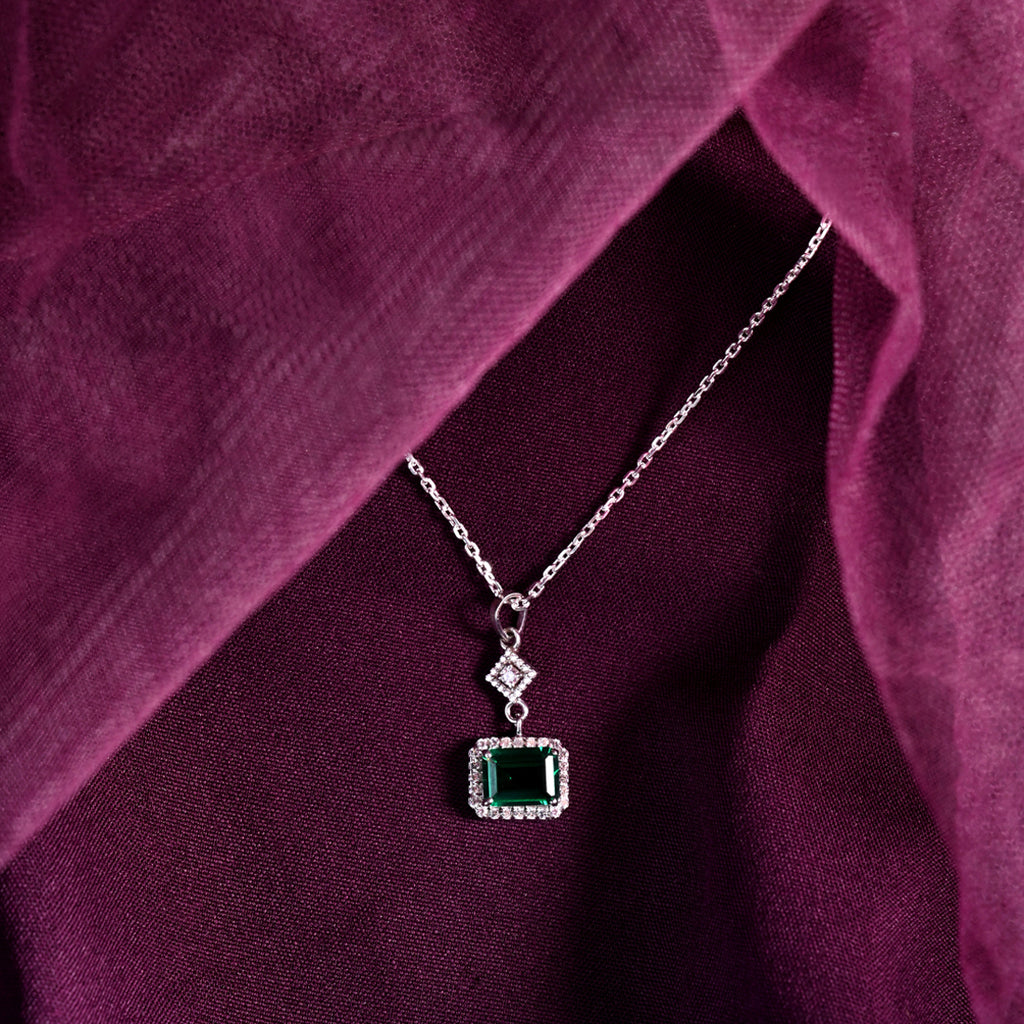 CLARA 925 Sterling Silver Bianca Pendant Chain Necklace 