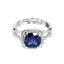 Silver Royal Blue Cushion Ring