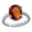 Certified Hessonite Gomed 5.5cts or 6.25ratti 92.5 Sterling Silver Adjustable Ring