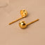 CLARA 925 Sterling Silver Golden Ball Studs Earrings Gift for Kids Girls 